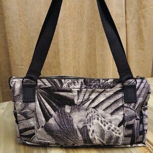 New Butterfly Leaves Theme Shoulder Bag Purse Purple Black Tote Handbag Fashion